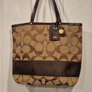 COACH Monogram Canvas Tote Bag